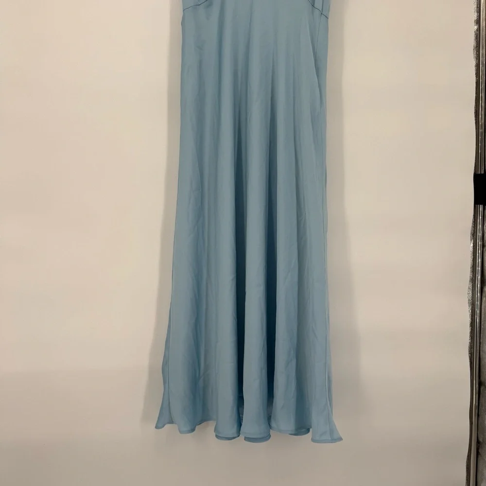 Favorite Daughter The Whisk Me Away Satin Dress High neck bow tie 6 - Picture 15 of 15